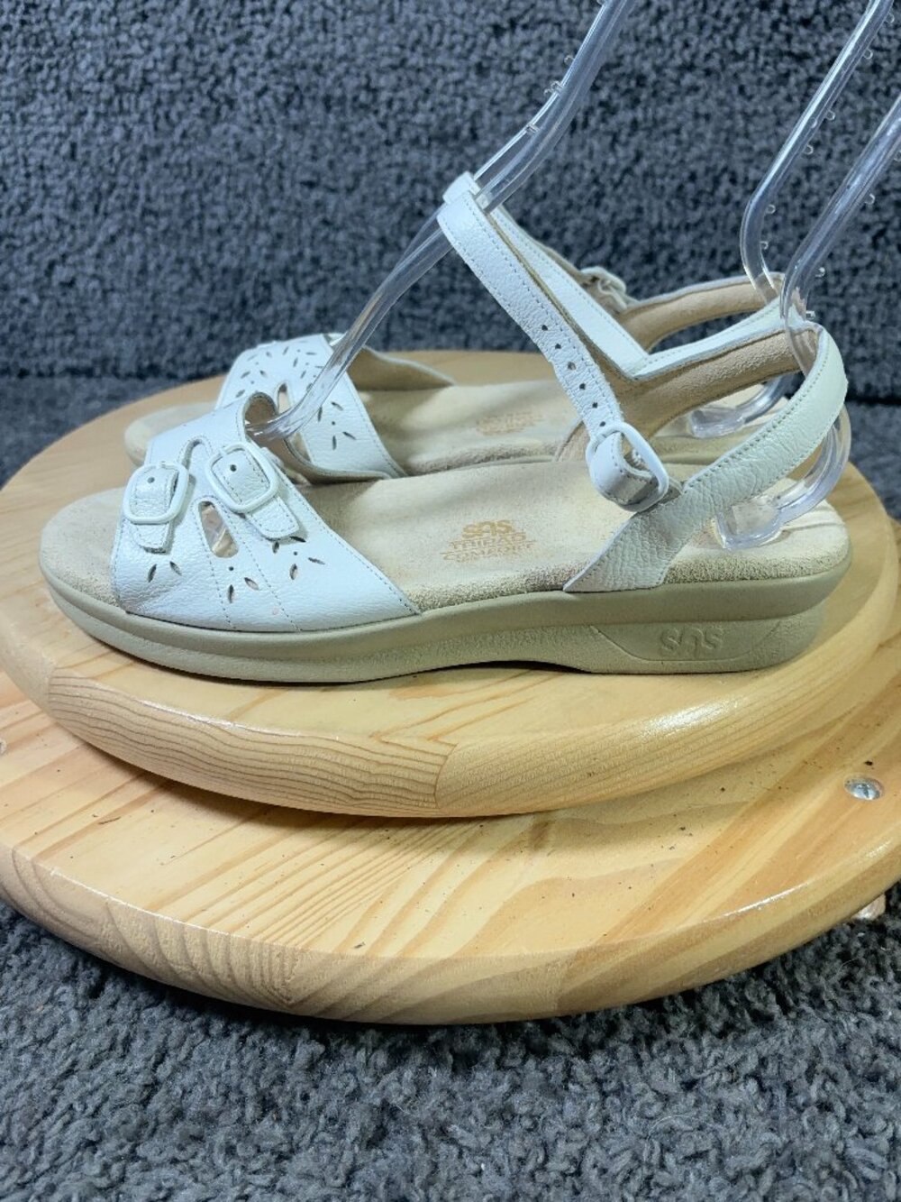 SAS Duo Sandals Womens Size 9 Extra Wide White Leather Orthopedic Made in USA